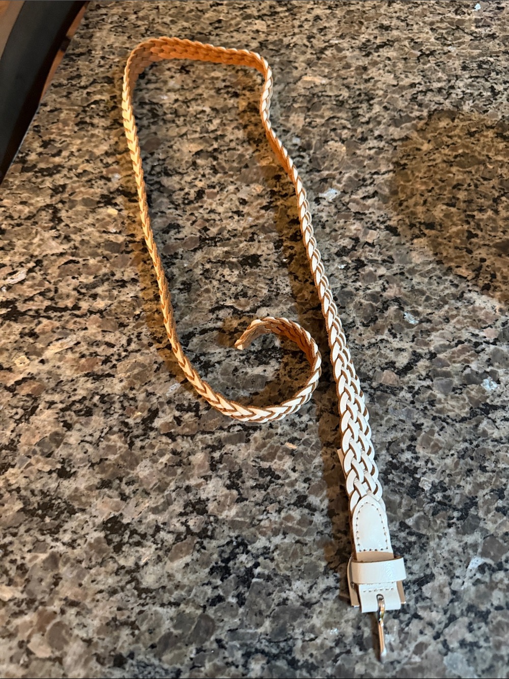 J. Crew Factory Braided Leather Belt in White